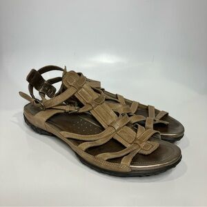 Ecco Groove Strappy gladiator sandals women’s size 41 tan‎ leather casual